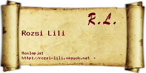 Rozsi Lili névjegykártya